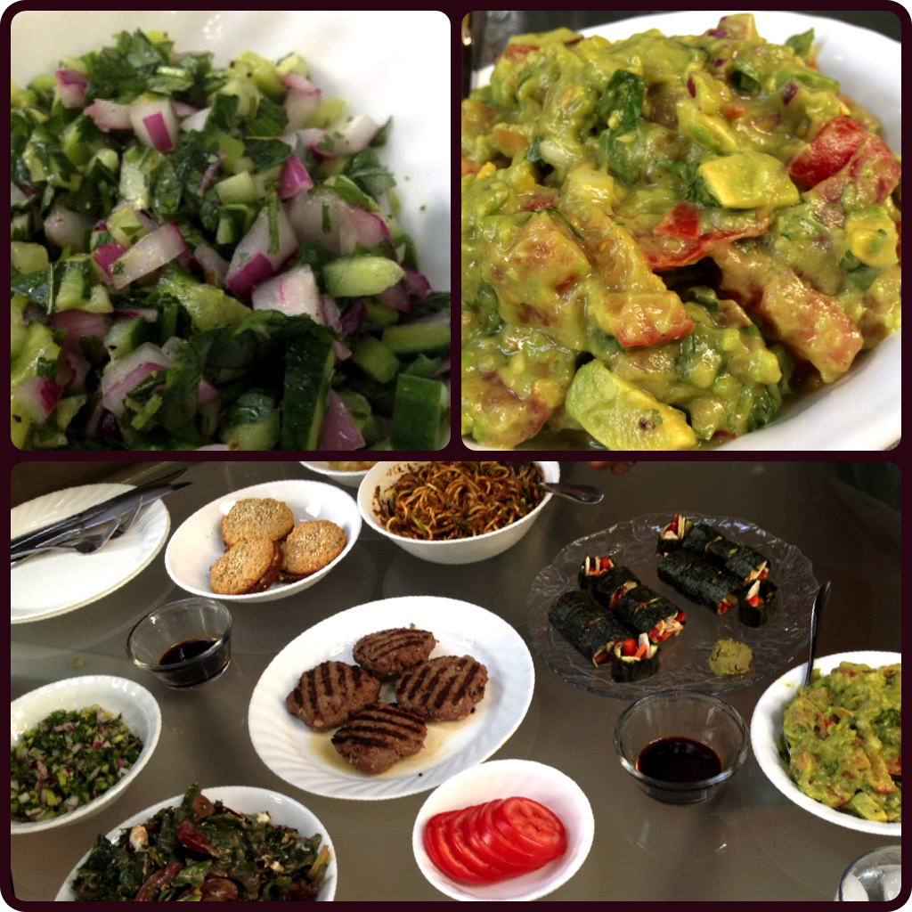 Cucumber Salad and Orange Guacamole