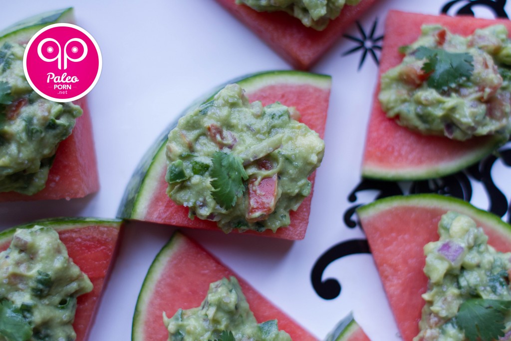 Paleo Guacamole Watermelon Bites