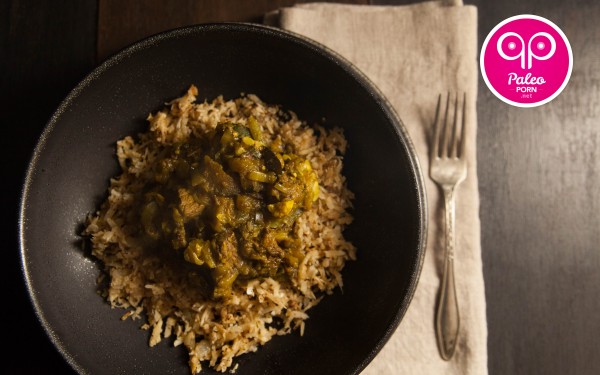 Paleo Recipe Paleo Persian Eggplant Stew over Cauliflower Rice