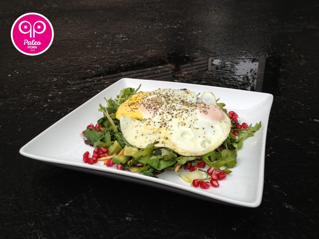 Breakfast Salad with Eggs Over Easy