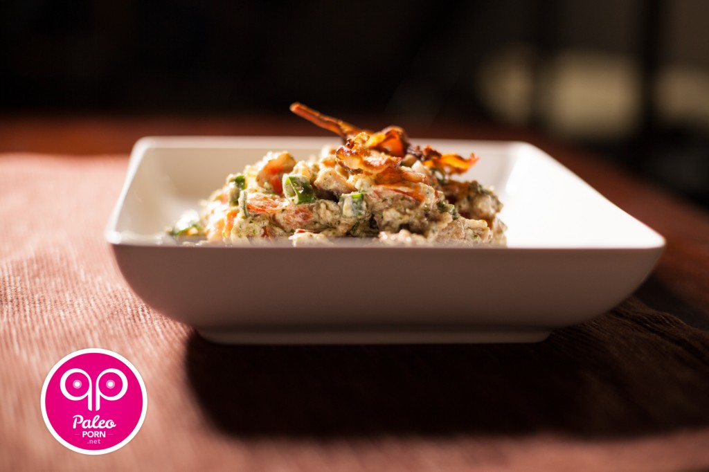 Paleo Bacon Lettuce and Pesto Salad