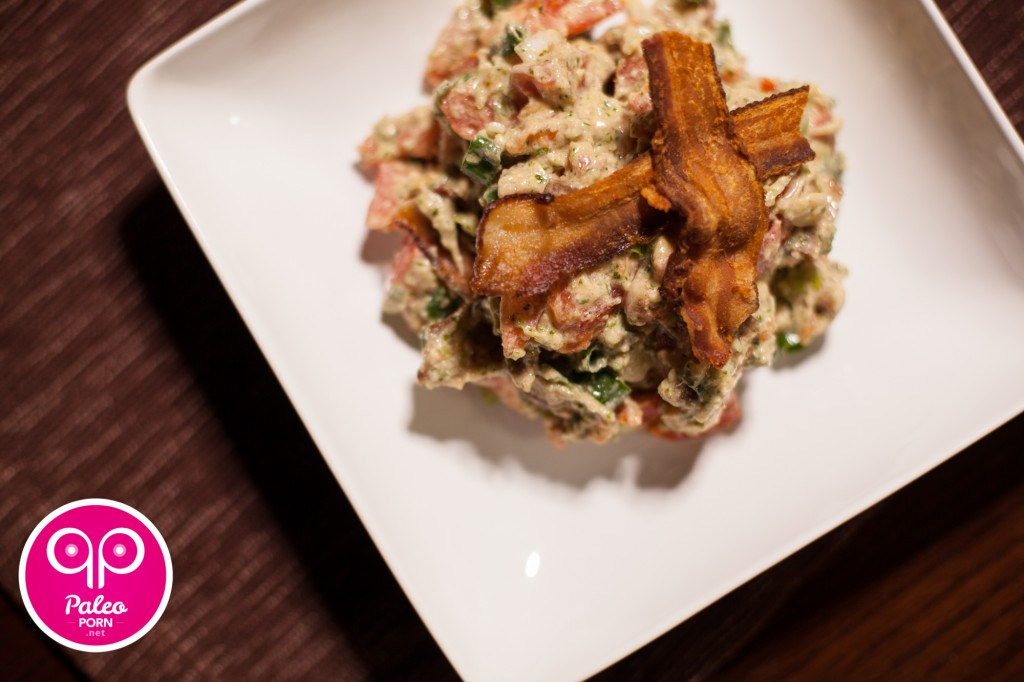 Paleo Bacon Lettuce and Pesto Salad