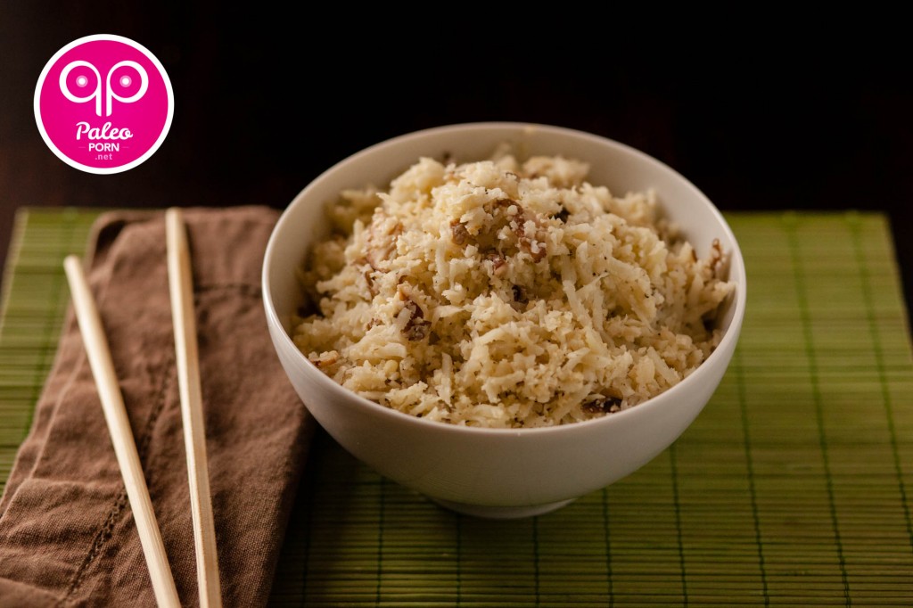Garlic Shiitake Cauliflower Rice
