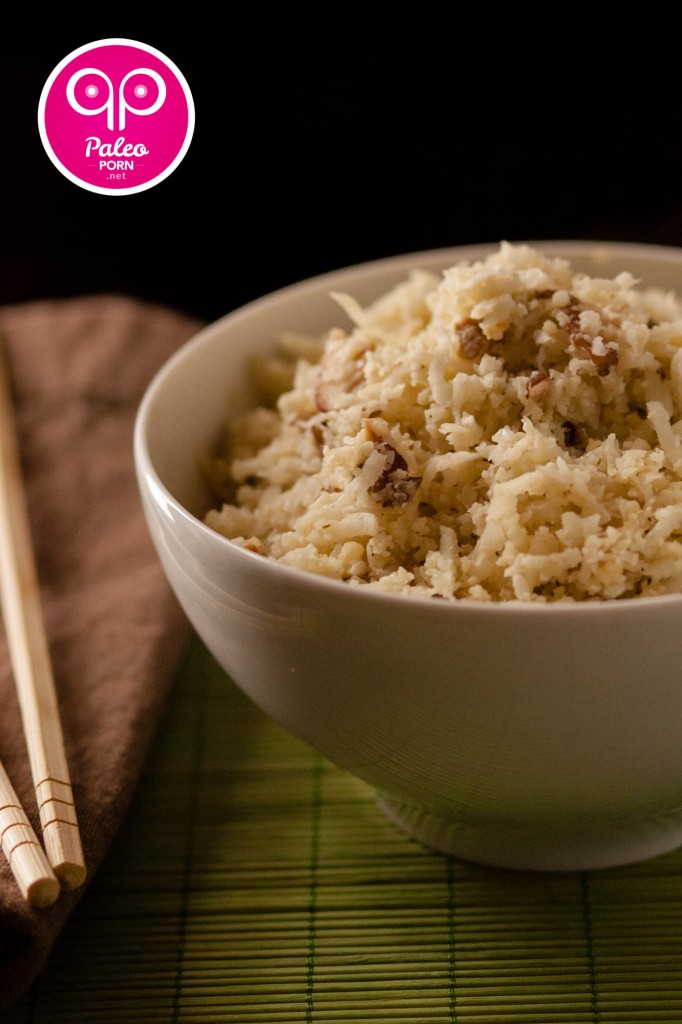 Garlic Shiitake Cauliflower Rice
