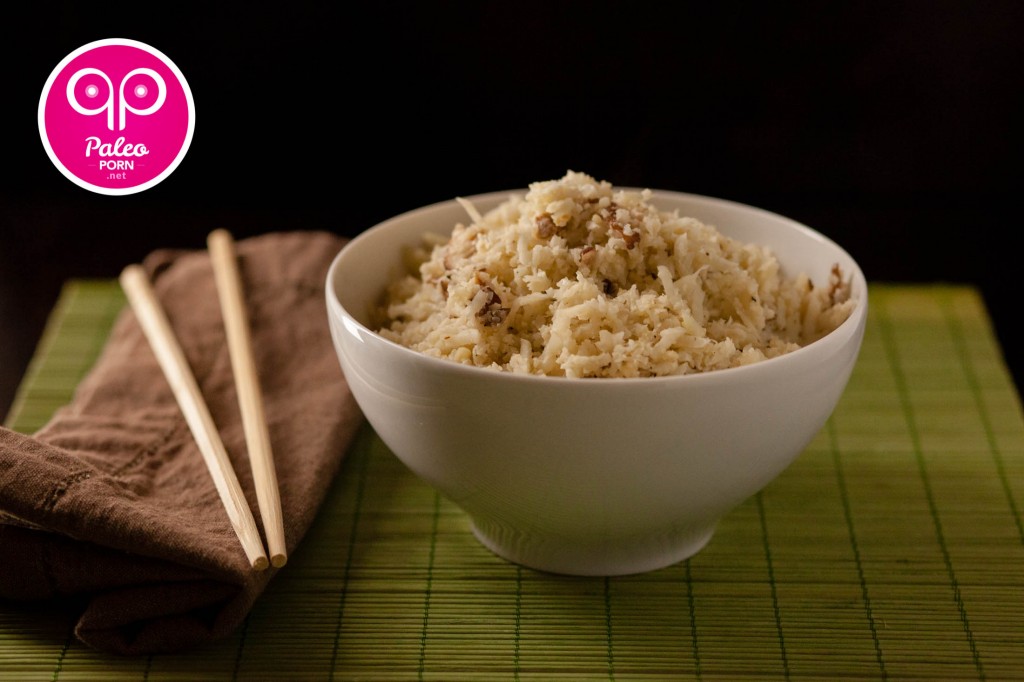 Garlic Shiitake Cauliflower Rice