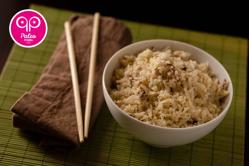 Garlic Shiitake Cauliflower Rice