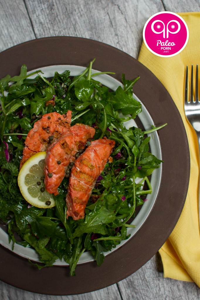 Arugula Salad with Sockeye Salmon
