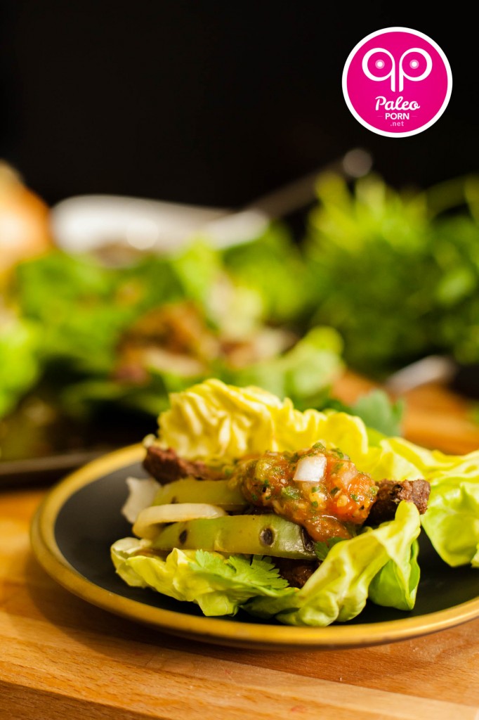 Paleo Beef Heart Fajitas with Red Salsa