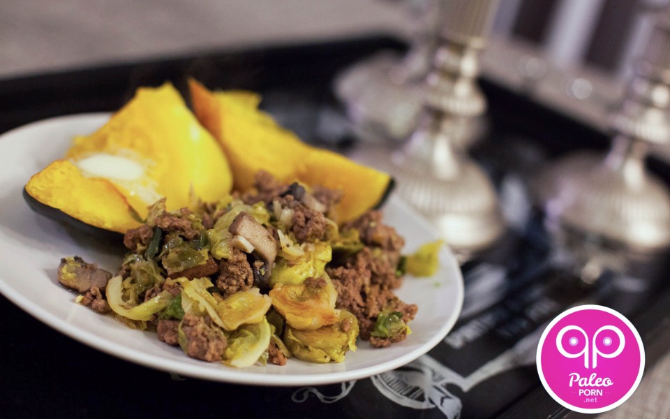 Paleo Ground Beef Brussels Sprouts