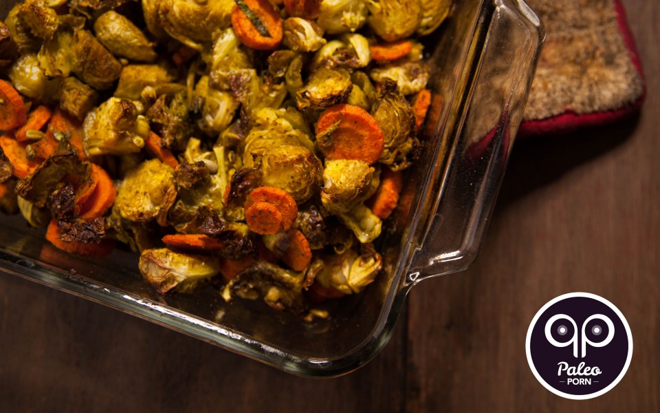 Paleo Recipe ​Indian Spiced Brussels & Carrots
