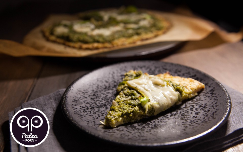Paleo Recipe Paleo Cauliflower Pizza Crust with Pesto