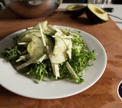 Paleo Recipe Frisée Salad with Cucumber