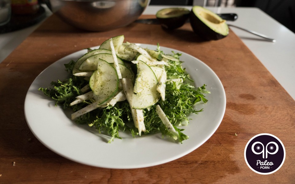 Paleo Recipe Frisée Salad with Cucumber