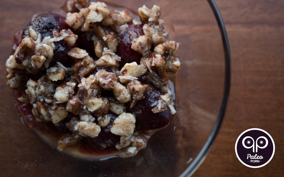 Paleo Recipe Cherry Crumble with Figs